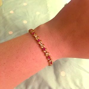 Pink Sapphire and Diamond Bracelet